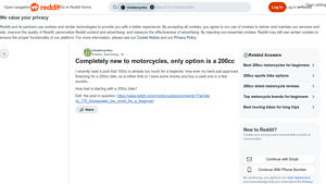 Reddit - 200cc Beginner-Friendly Motorcycles