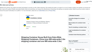 Reddit - Extra Wide Shipping Container Homes