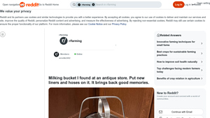 Antique Milking Bucket - Refurbished with New Liners and Hoses