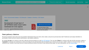 ResearchGate - Dual Layer Mixed Matrix Membrane for CO2 Capture