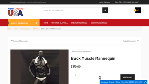 Retail Display USA - Black Muscle Mannequin