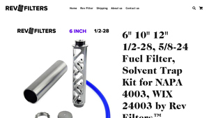Rev Filters - RV1001 Fuel Filter & Solvent Trap Kit