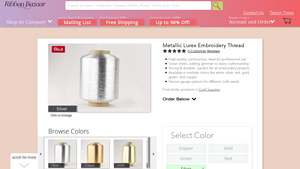 Ribbon Bazaar - Metallic Lurex Embroidery Thread