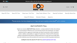 Ride or Die Tire - 19x7-8 ATV/UTV Tires