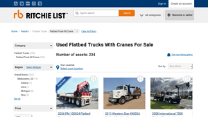 Ritchie List - Flatbed Trucks with Crane