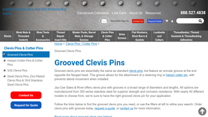 Rivets Online - Grooved Clevis Pins