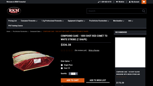 RKM - 1000 Shot Red Comet to White Strobe Cake