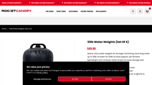 Rocket Canopy - 30lb Water Weights Set