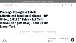 Rock West Composites - Prepreg Fiberglass Fabric