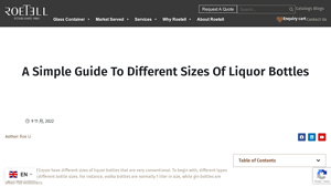 Roetell - Liquor Bottle Sizes