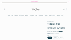 Rolaine Boutique - Tiffany Blue Cropped Sweater