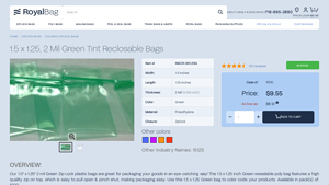 Royal Bag - 15125 Green Zip Lock Resealable Baggies