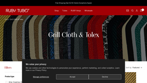 Ruby Tubes - Grill Cloth & Tolex Products