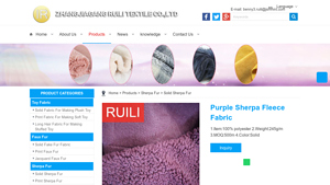 Ruili Textile - Purple Sherpa Fleece Fabric