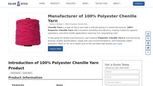 Salud Style - 100% Polyester Chenille Yarn