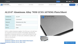 SAMaterials - Aluminum Alloy 7050 Plate/Sheet