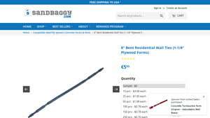 Sandbaggy - 8-inch Bent Wall Ties