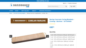 Sandbaggy - Burlap Concrete Curing Blankets