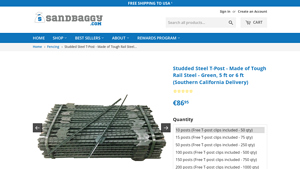 Sandbaggy - Studded Steel T-Post