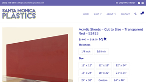 Santa Monica Plastics - Acrylic Sheets Cut to Size