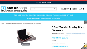Sav-On Bags - 6 Slot Wooden Display Box