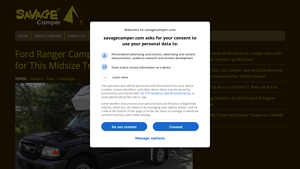 Savage Camper - Ford Ranger Four Wheel Pop-Up Campers