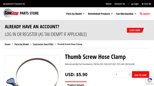 SawStop - Thumb Screw Hose Clamp