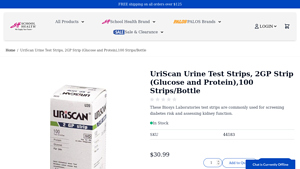 UriScan - Glucose and Protein Urine Test Strips