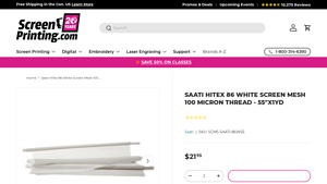 Saati - HiTex 86 White Screen Mesh