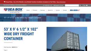 Seabox - 53' x 9' 6 1/2 Wide Dry Freight Container