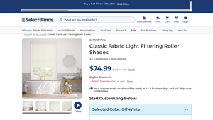 Select Blinds - Classic Fabric Light Filtering Roller Shades
