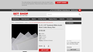 SetShop - Translucent White Acrylic Sheets