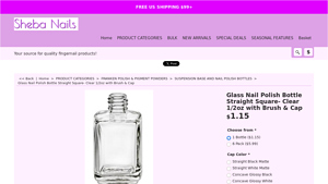 Sheba Nails - Glass Nail Polish Bottle Round 1/2oz