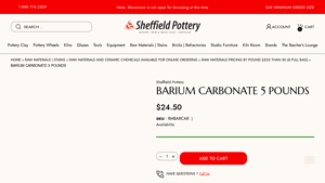 Sheffield Pottery - Barium Carbonate 5 lbs