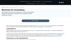 Shoemaking Courses Online - Key Machinery