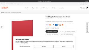 Aplazer - Cast Acrylic Transparent Red Sheets