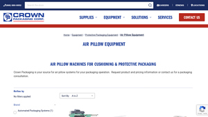 Crown Packaging - Air Pillow Equipment