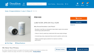 Donaldson - Lube Filter, Spin-On Full Flow