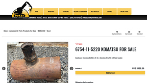 KOMATSU - Used Muffler for WA250-6 Wheel Loader
