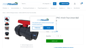 PRM Filtration - 4 ERA Sch 80 PVC True Union Ball Valve