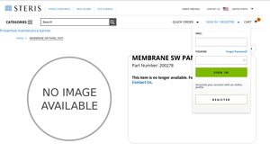 STERIS - Membrane SW Panel Assembly