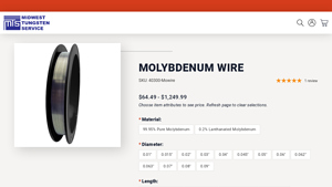 Tungsten - Molybdenum Rods