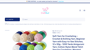 ShopCraft Bud - Soft Cotton-Nylon Yarn for Beginners