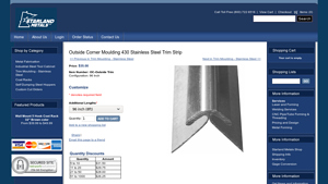 Starland Metals - Outside Corner Stainless Steel Trim Molding