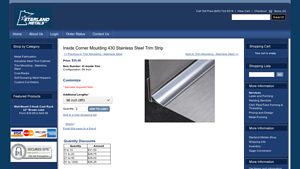 Shop Starland Metals - Inside Corner Molding Trim Strip