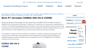 KOBRA - High Security Shredder 400 HS-6 COMBI