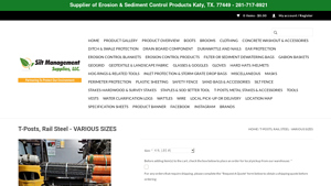 Silt Management Supplies - T-Posts & Rail Steel