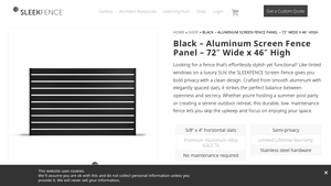 SleekFence - Black Aluminum Screen Fence Panel