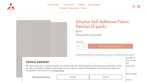 SlingFin - Silnylon Self-Adhesive Fabric Patches