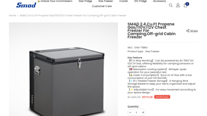 SMAD - 2.4 Cu.Ft Propane Gas/110V/12V Chest Freezer